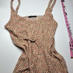 Brandy Melville Robbie Dress | Cream & Red Floral | Cottagecore